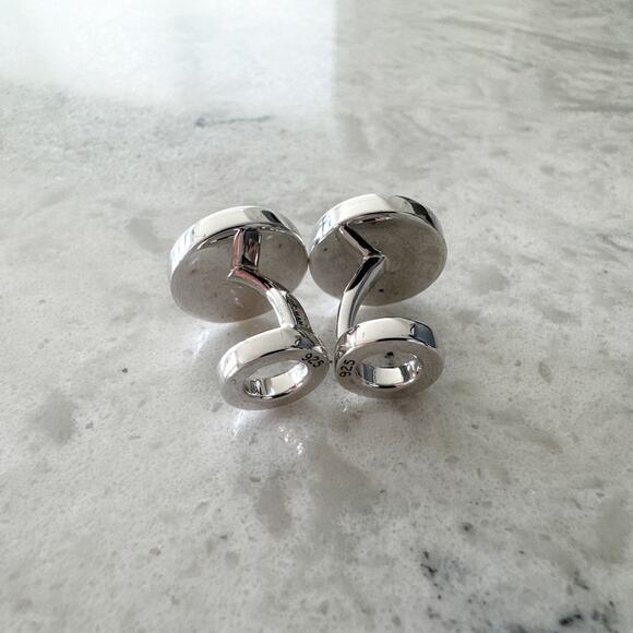 Eddie Borgo Spike Cufflinks Men 925 Sterling Silver Black Modern‎ - Picture 3 of 9